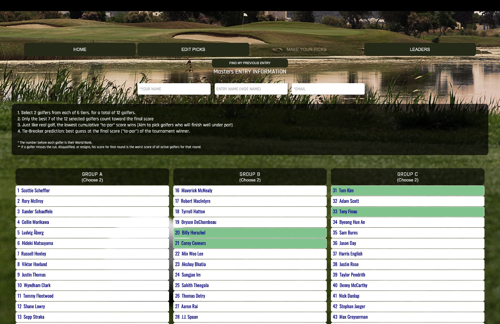 Golf Majors Challenge preview for business marketing