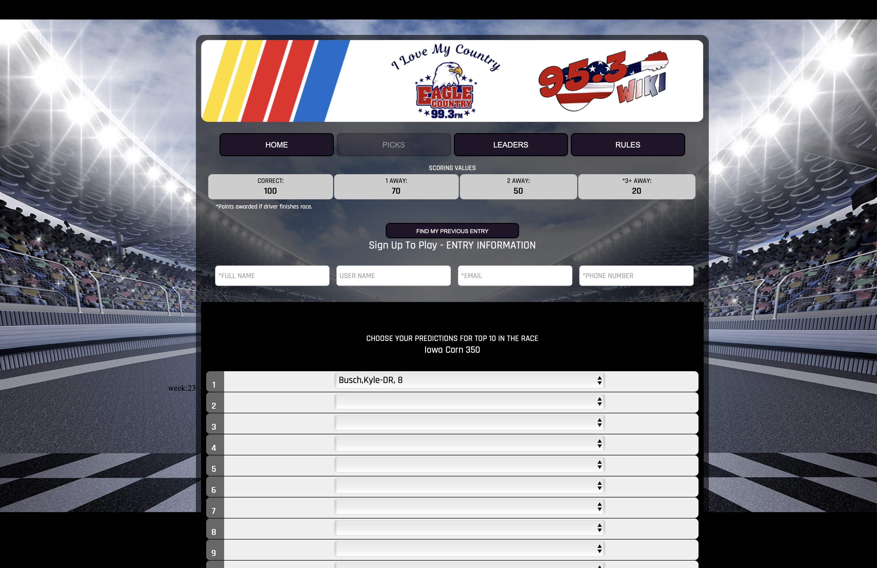NASCAR Top 10 Challenge preview for regional marketing