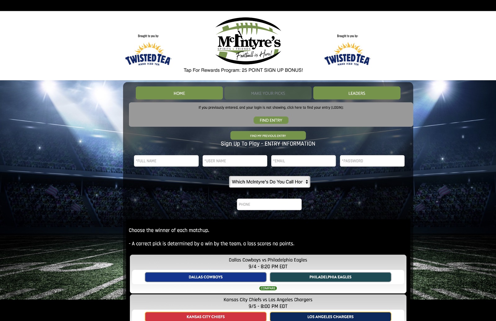NFL and College Pick’em preview for brand impressions